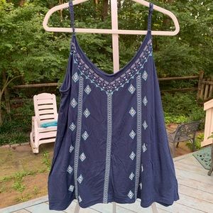 Torrid plus size blue tribal print soft tank